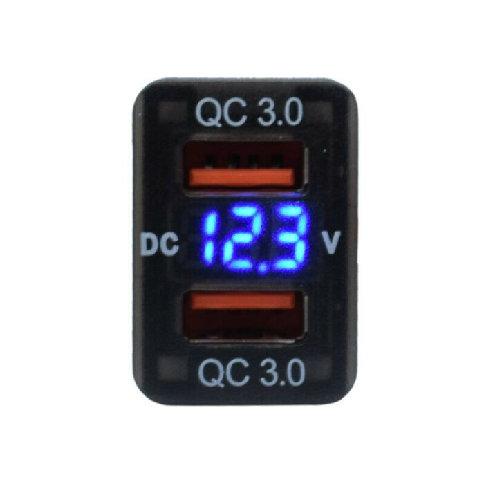Dual QC3 USB With Volt Meter - Image 1