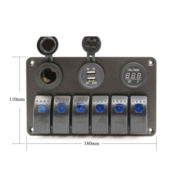Lumeno Switch Panel (6) with 3 Sockets - Image 1