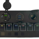 Lumeno Switch Panel (6) with 3 Sockets Black