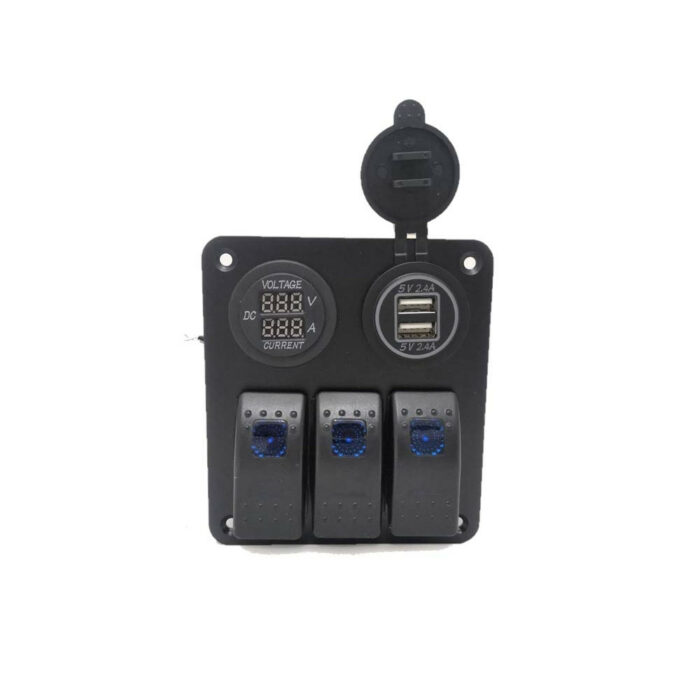 Lumeno Switch Panel (3) with 2 Sockets - Image 1